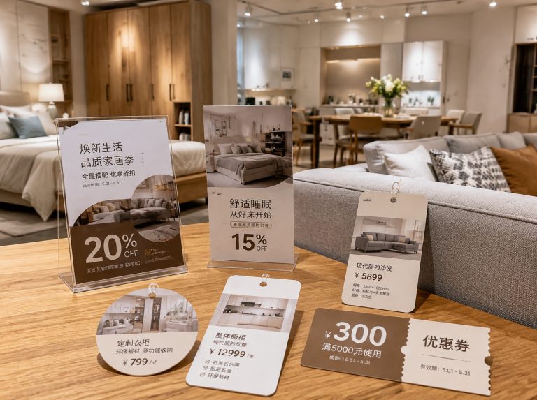 平顶山高新技术产业开发区家具门店单页海报与吊牌